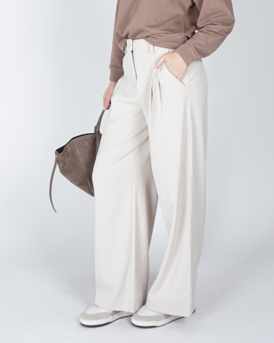 MSCH Copenhagen WIDE LEG PANTALON HENRIKA ECRU