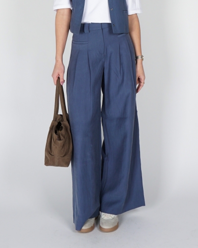 WIJDE PANTALON FRODE BLAUW