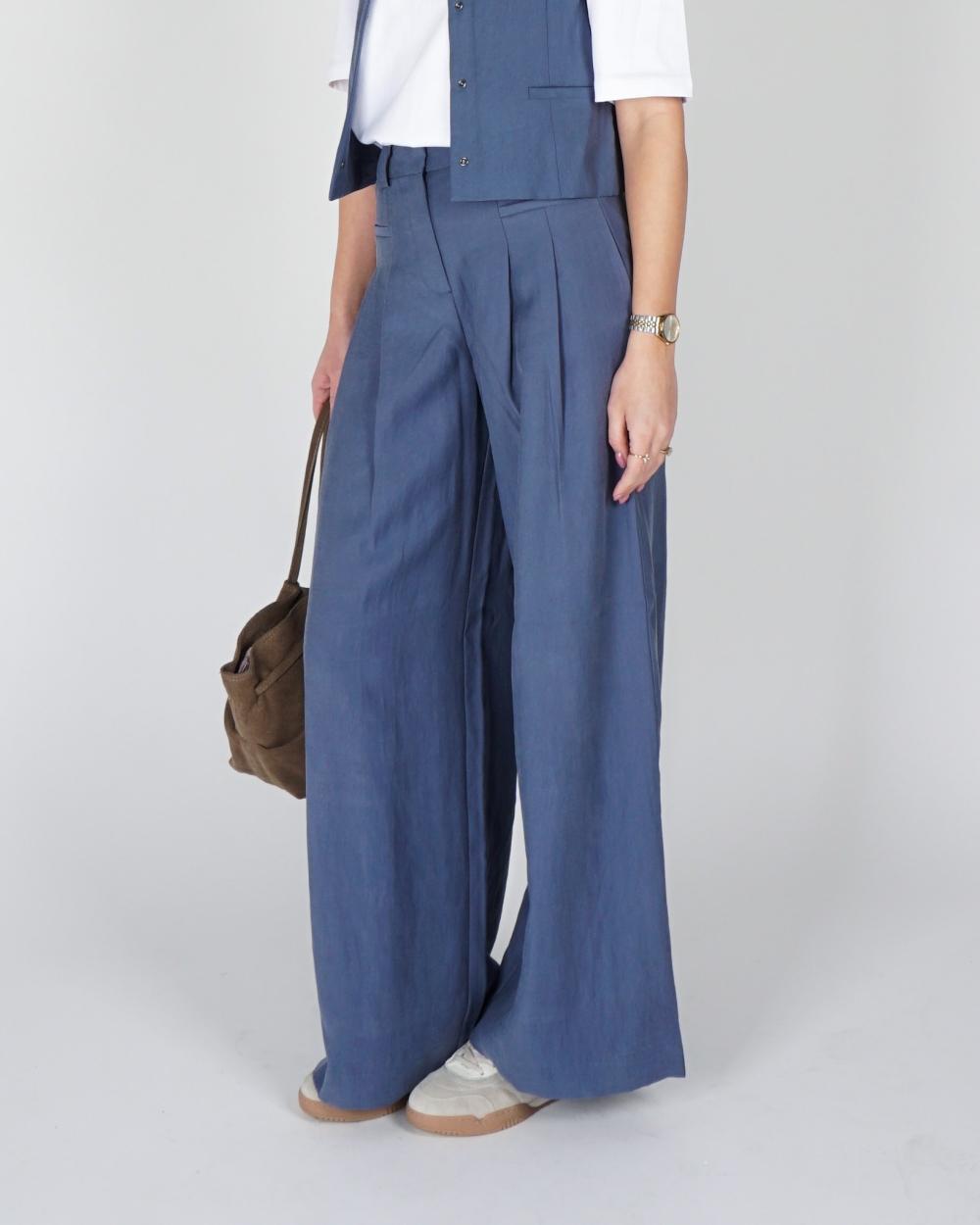 WIJDE PANTALON FRODE BLAUW