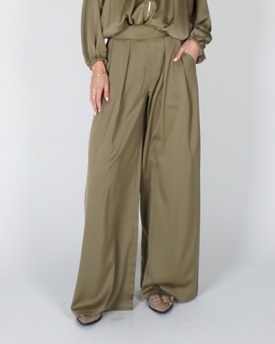 Nukus SATIJNEN PANTALON JUNA GROEN
