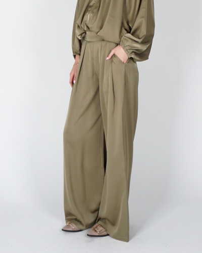 Nukus SATIJNEN PANTALON JUNA GROEN