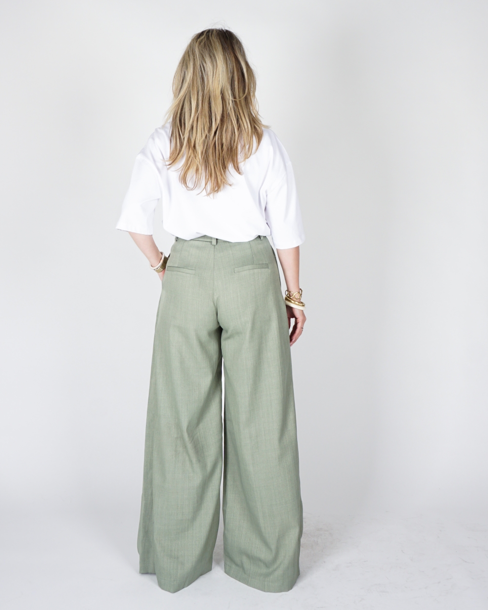 PANTALON MET PLOOIEN GROEN