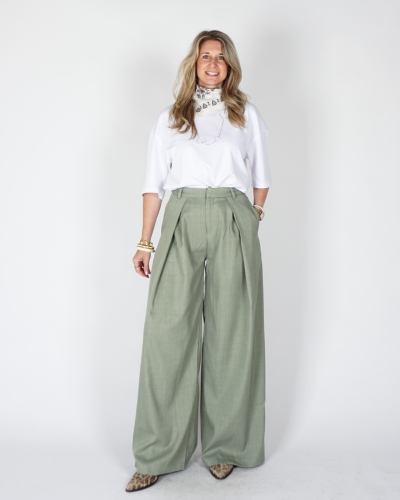 PANTALON MET PLOOIEN GROEN
