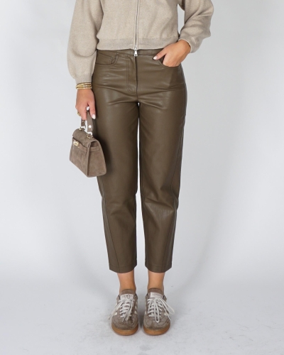 YAYA Kunstleren broek met wortelmod 01-309289-608