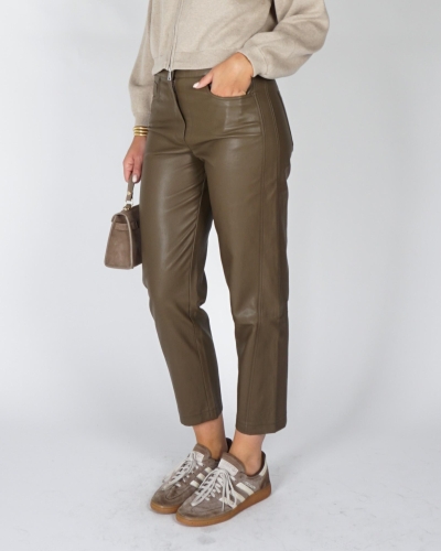 YAYA Kunstleren broek met wortelmod 01-309289-608