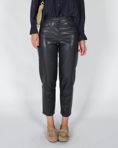 YAYA Kunstleren broek met wortelmod 01-309289-609