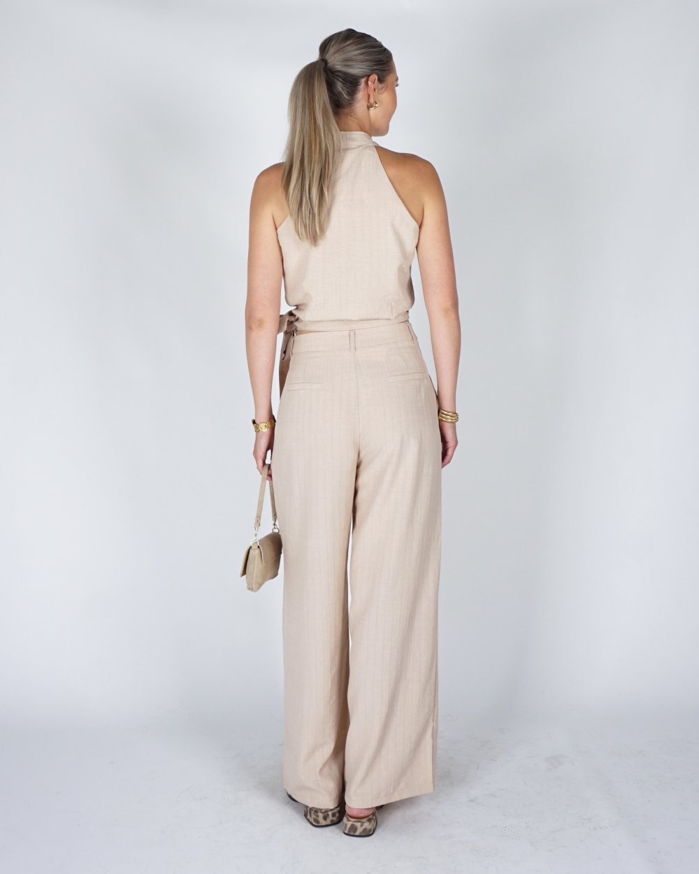 WIDE LEG PANTALON IVI BEIGE