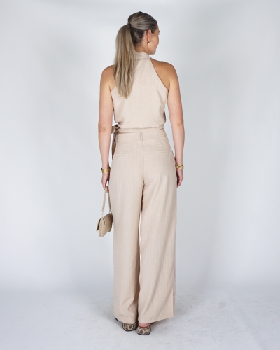 WIDE LEG PANTALON IVI BEIGE