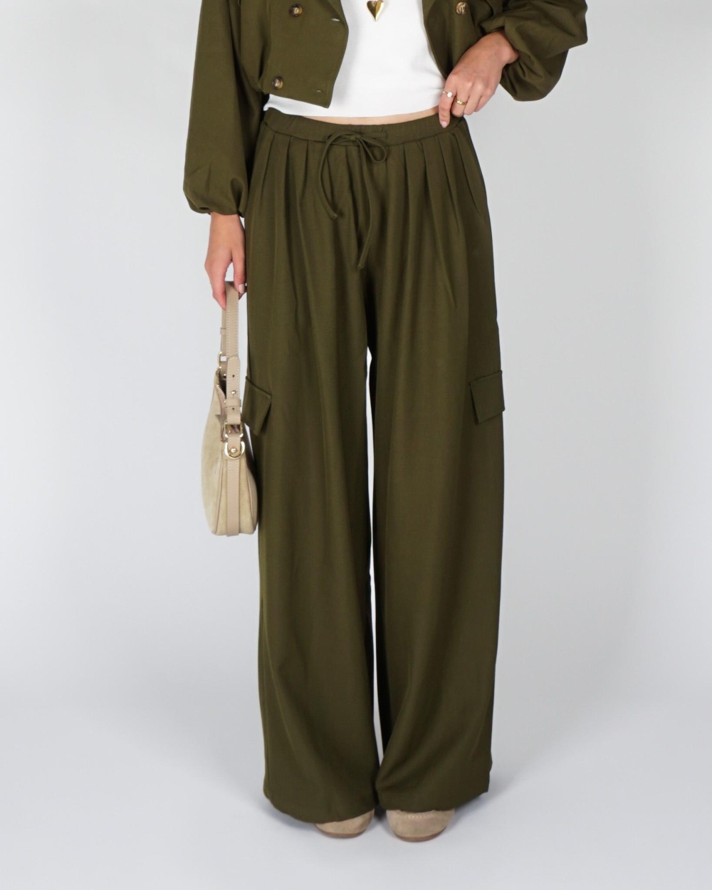 Refined Department CARGO PANTALON MILA Donkergroen