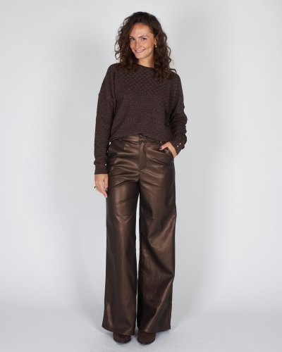 Nukus PANTS BODINE PU Bruin