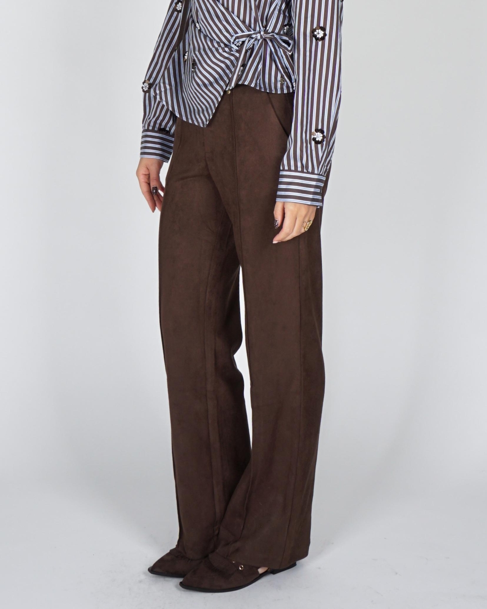 Nukus PANTALON JILL SUEDINE Bruin