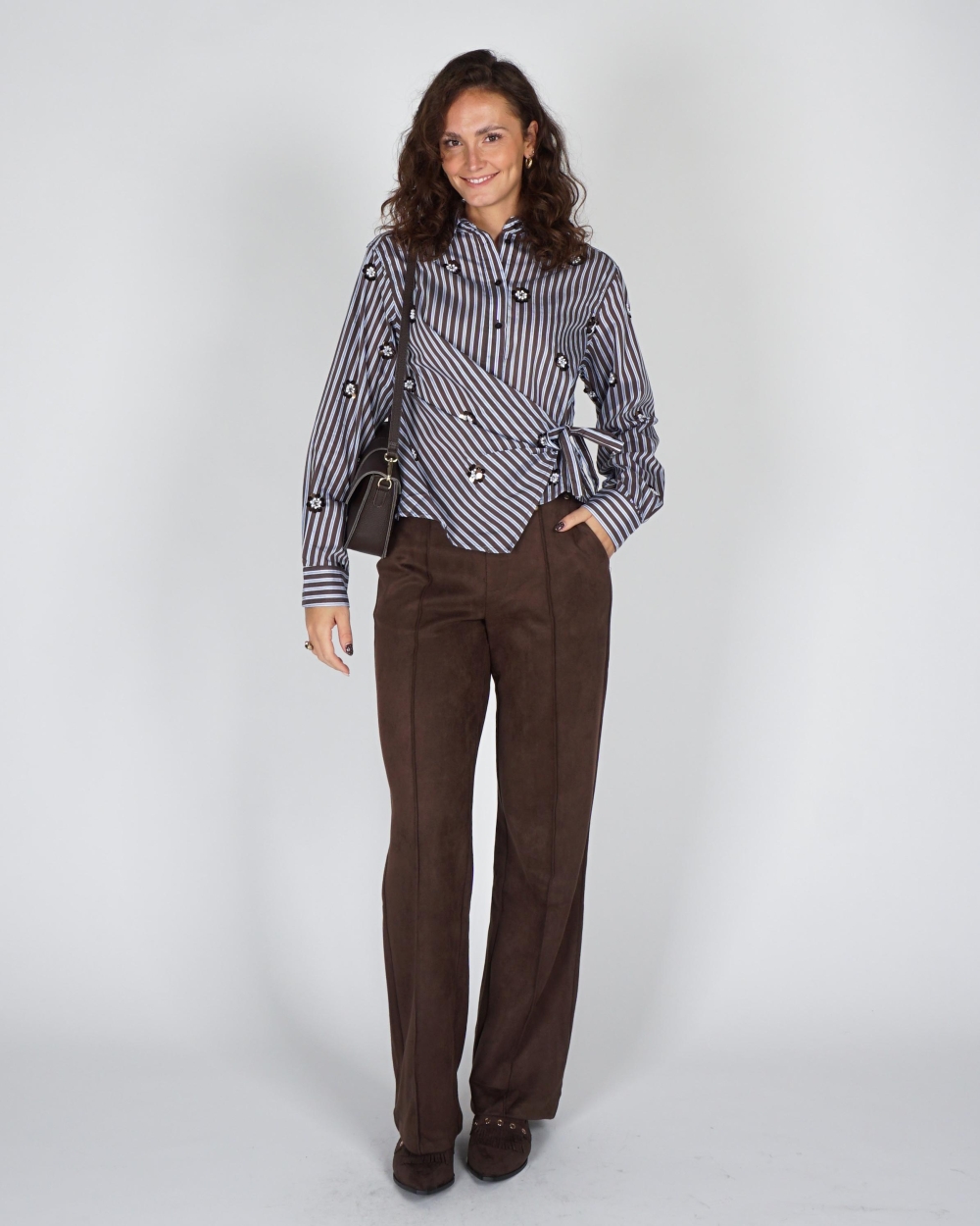 Nukus PANTALON JILL SUEDINE Bruin