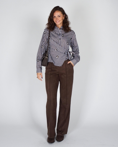 Nukus PANTALON JILL SUEDINE Bruin