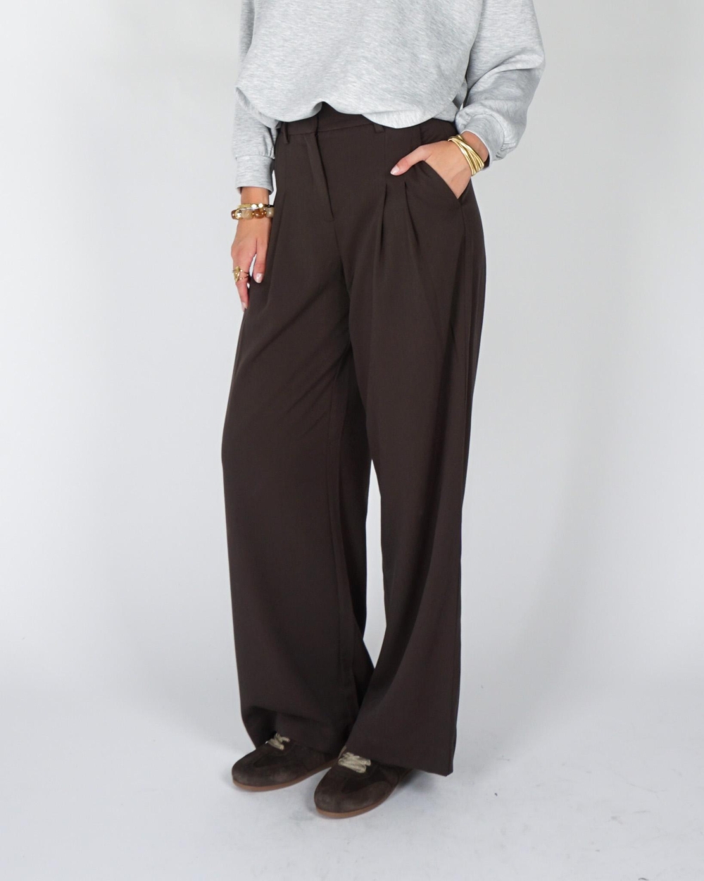 MSCH Copenhagen PANTALON HENRIKA Donkerbruin