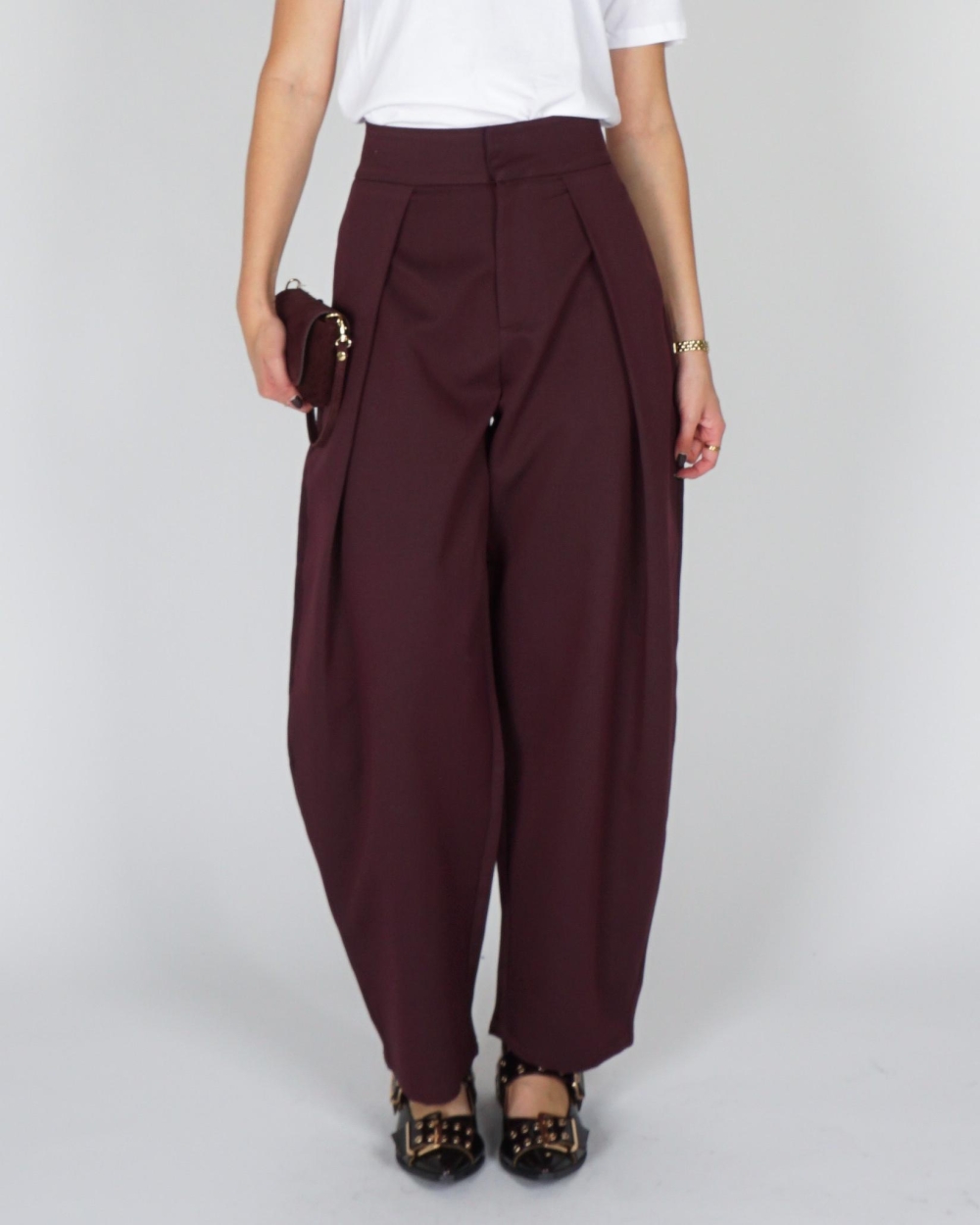 Gossip PANTALON MET PLOOI Plum