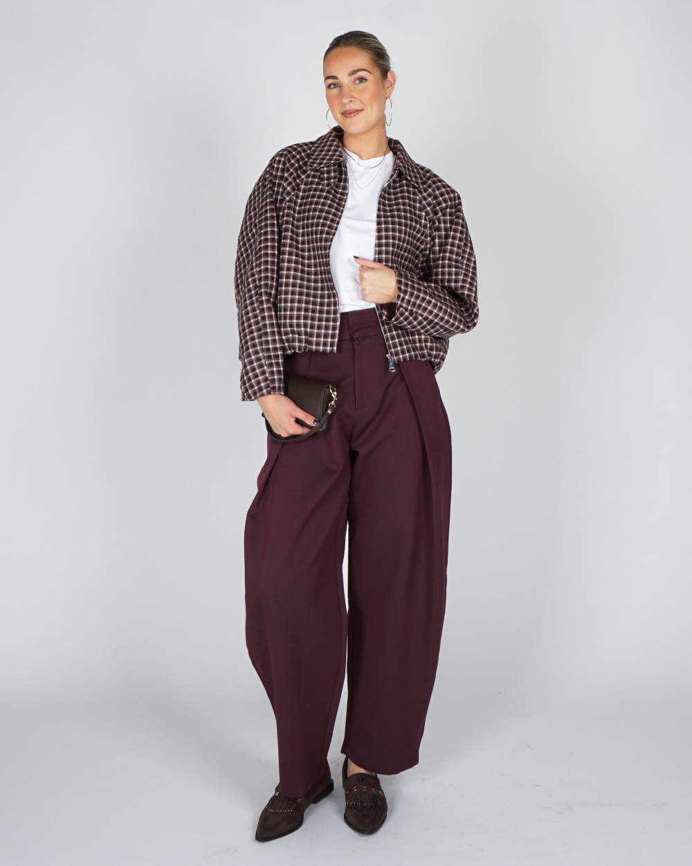 Gossip PANTALON MET PLOOI Plum