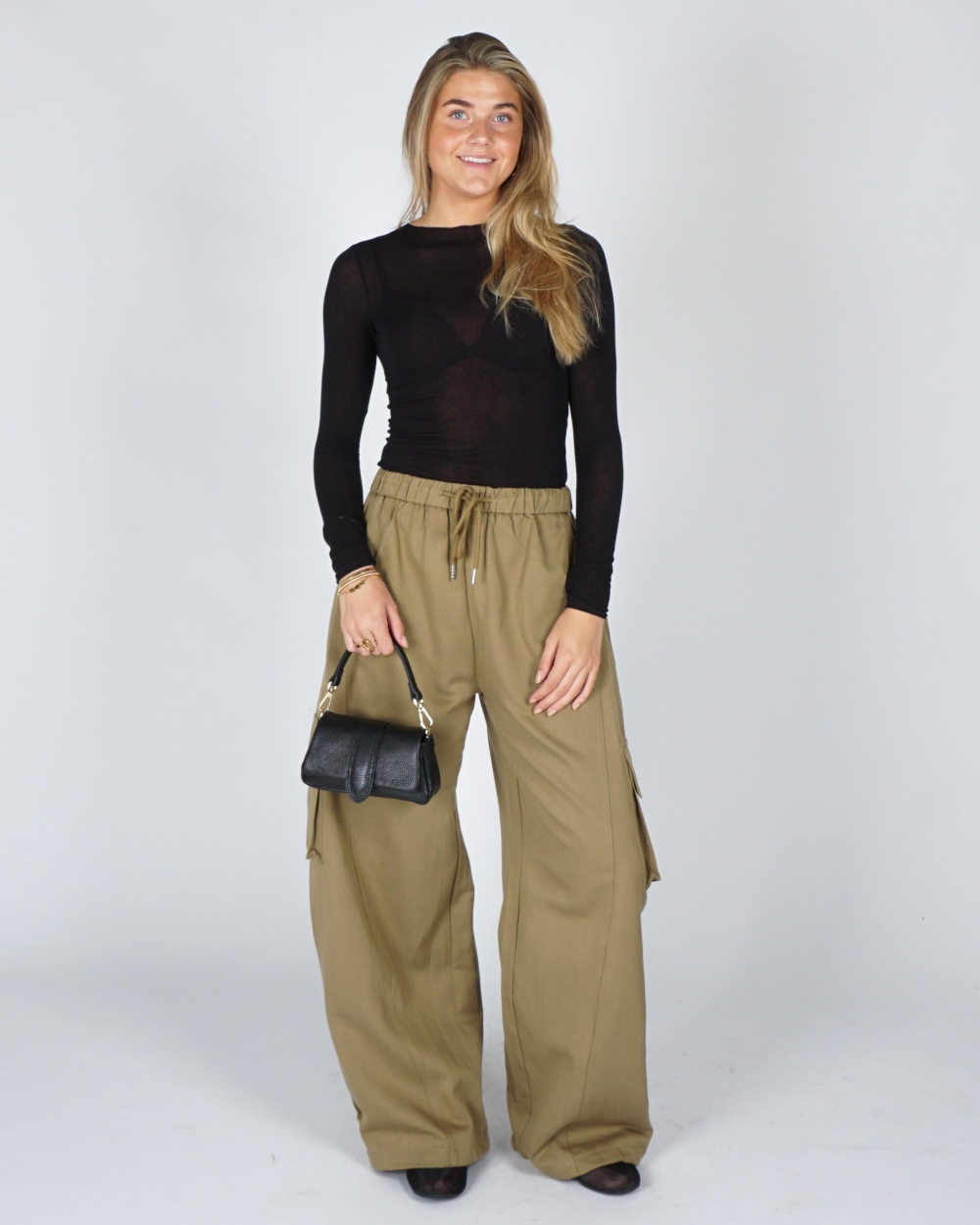 Gossip CARGO PANTALON MET ELASTIEK Taupe