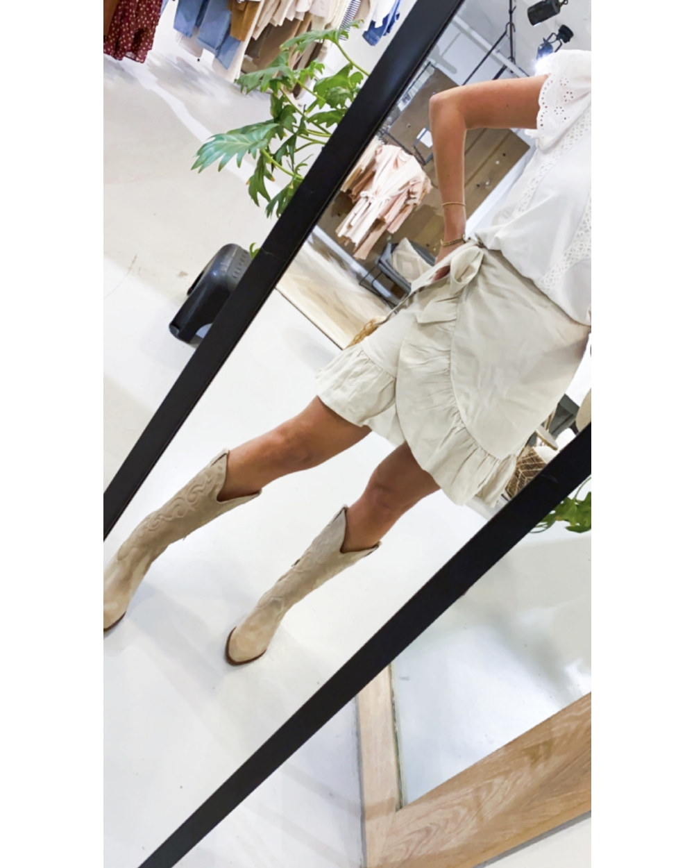 OLIVIA WRAP SKIRT BEIGE