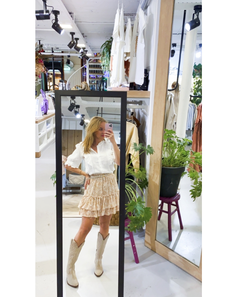 RUFFLE ROKJE BEIGE