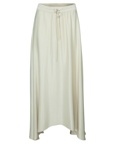 YAYA LONG SATIN ASYMMETRICAL SKIRT OFF WHITE