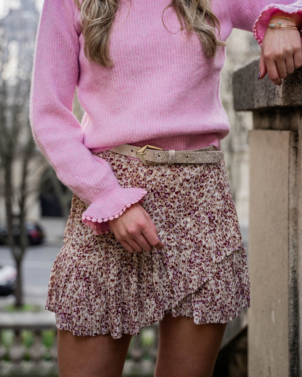 PRINT ROKJE LEOPARD LILA
