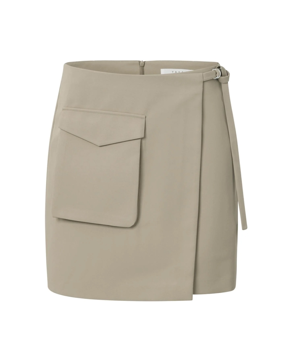 GEWEVEN WIKKEL CARGO MINIROK BEIGE