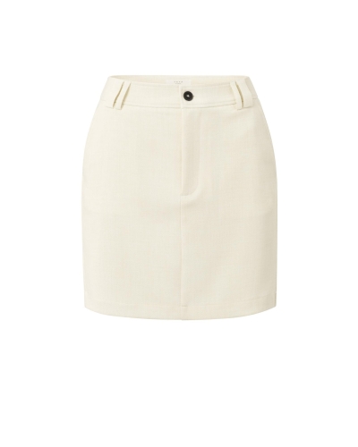 WOVEN MINI ROK ECRU