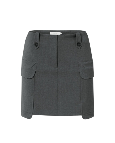 MINI ROK MET CARGOZAKKEN ANTRACIET