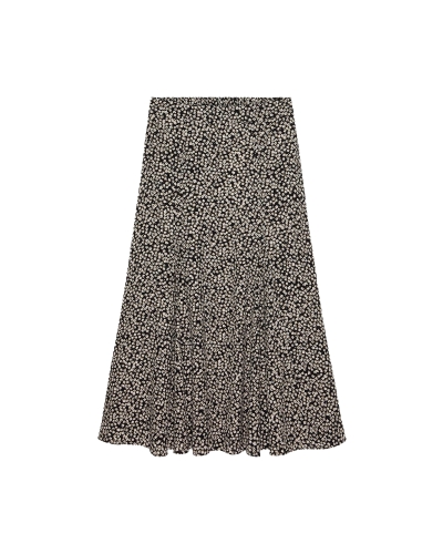 Catwalk Junkie FLOWERS MIDI ROK ZWART WIT