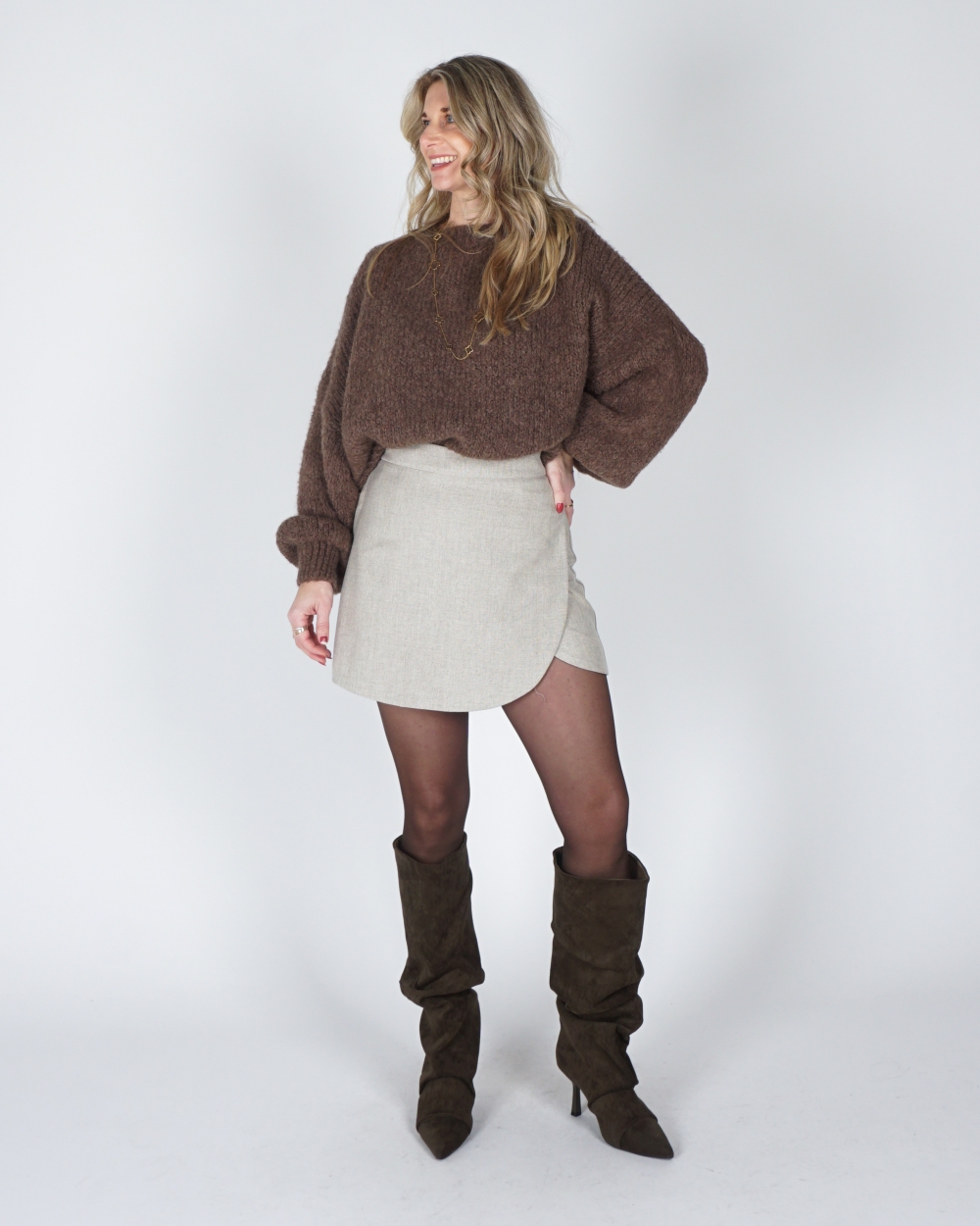 LOREN SKORT TAUPE