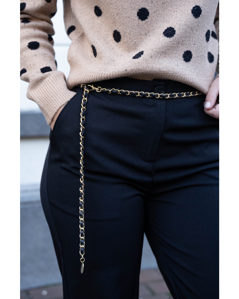 CHAIN BELT ZWART