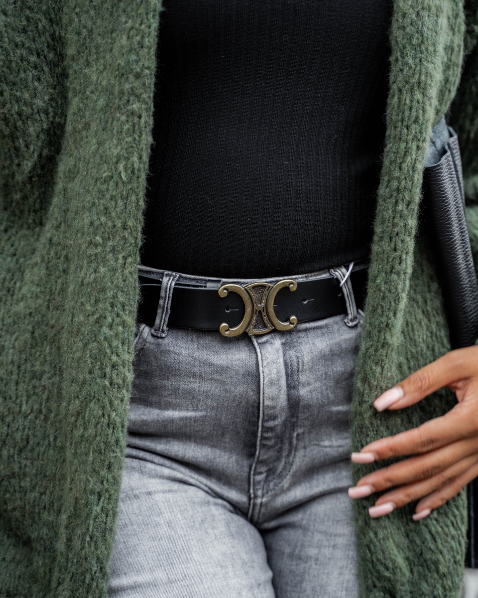 RIEM ELINE OLD GOLD ZWART