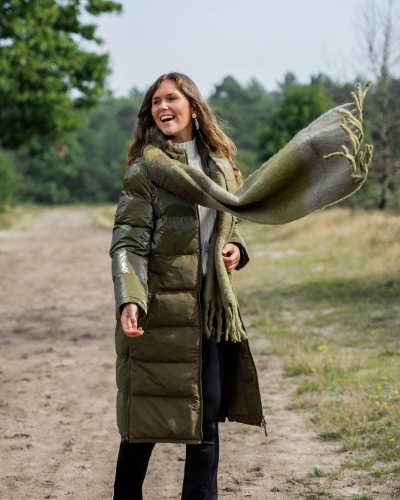 YAYA SJAAL MET KLEURACCENT GROEN