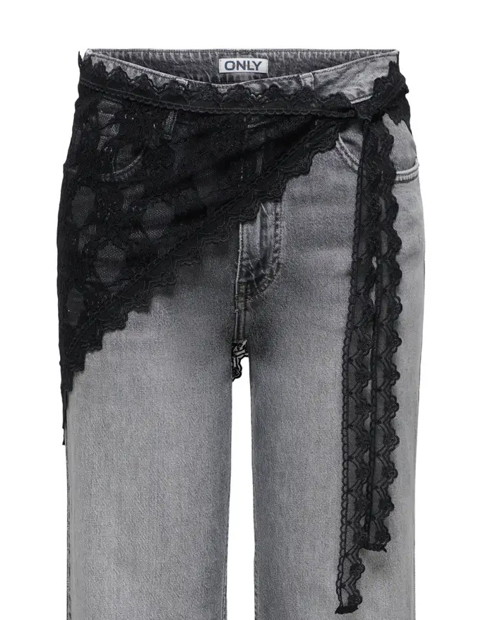 LACE SCARF ZWART