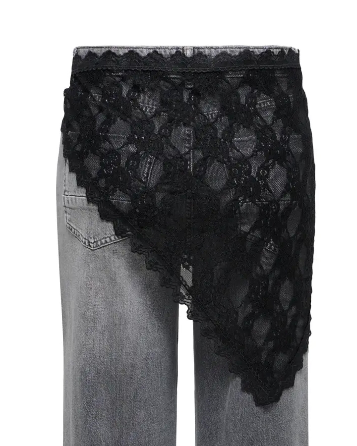 LACE SCARF ZWART