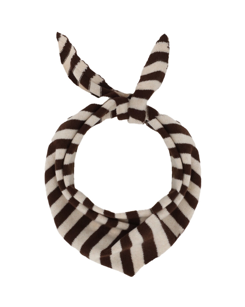 GESTREEPTE TRIANGLE SJAAL BRUIN/WIT