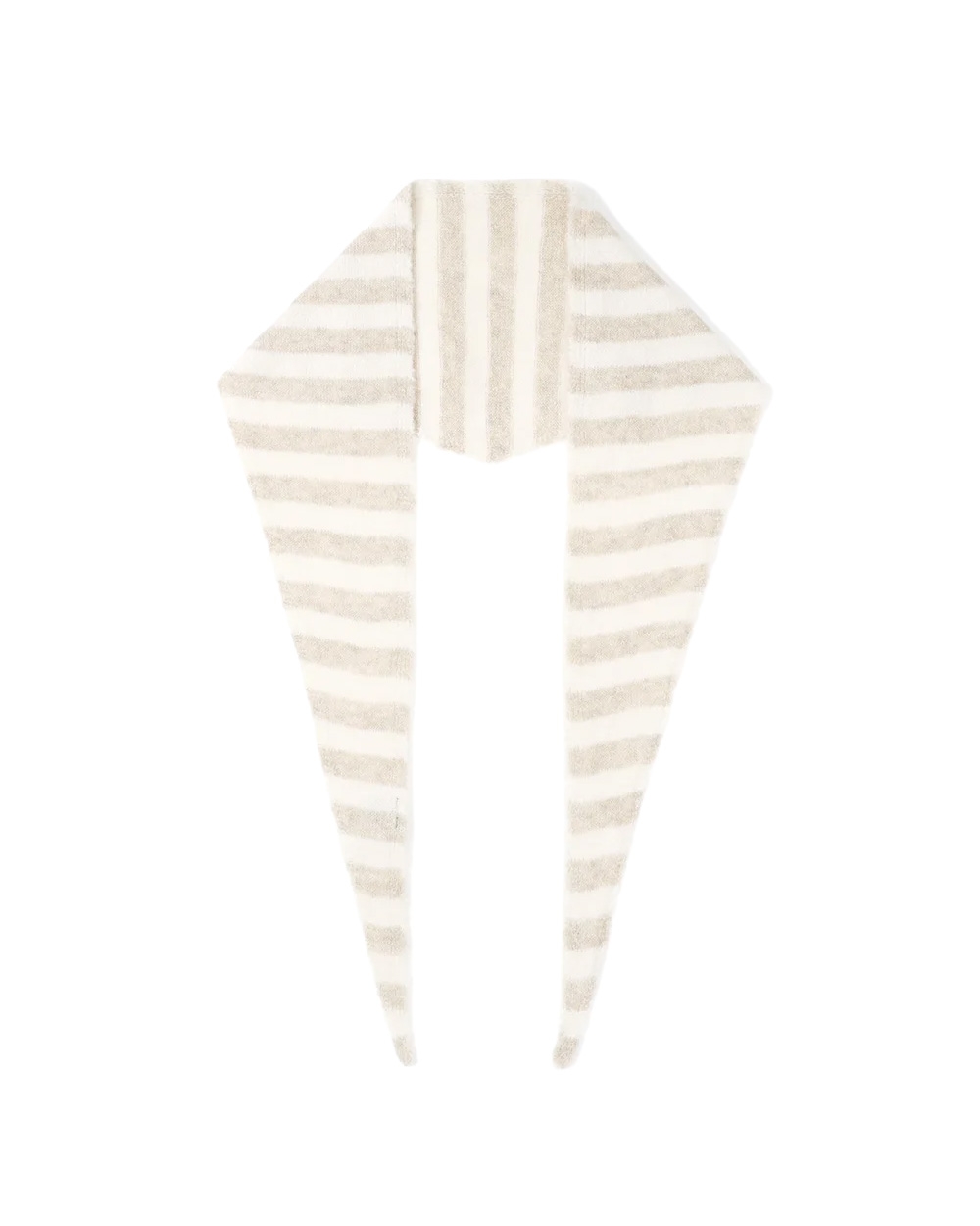 GESTREEPTE TRIANGLE SJAAL BEIGE ECRU