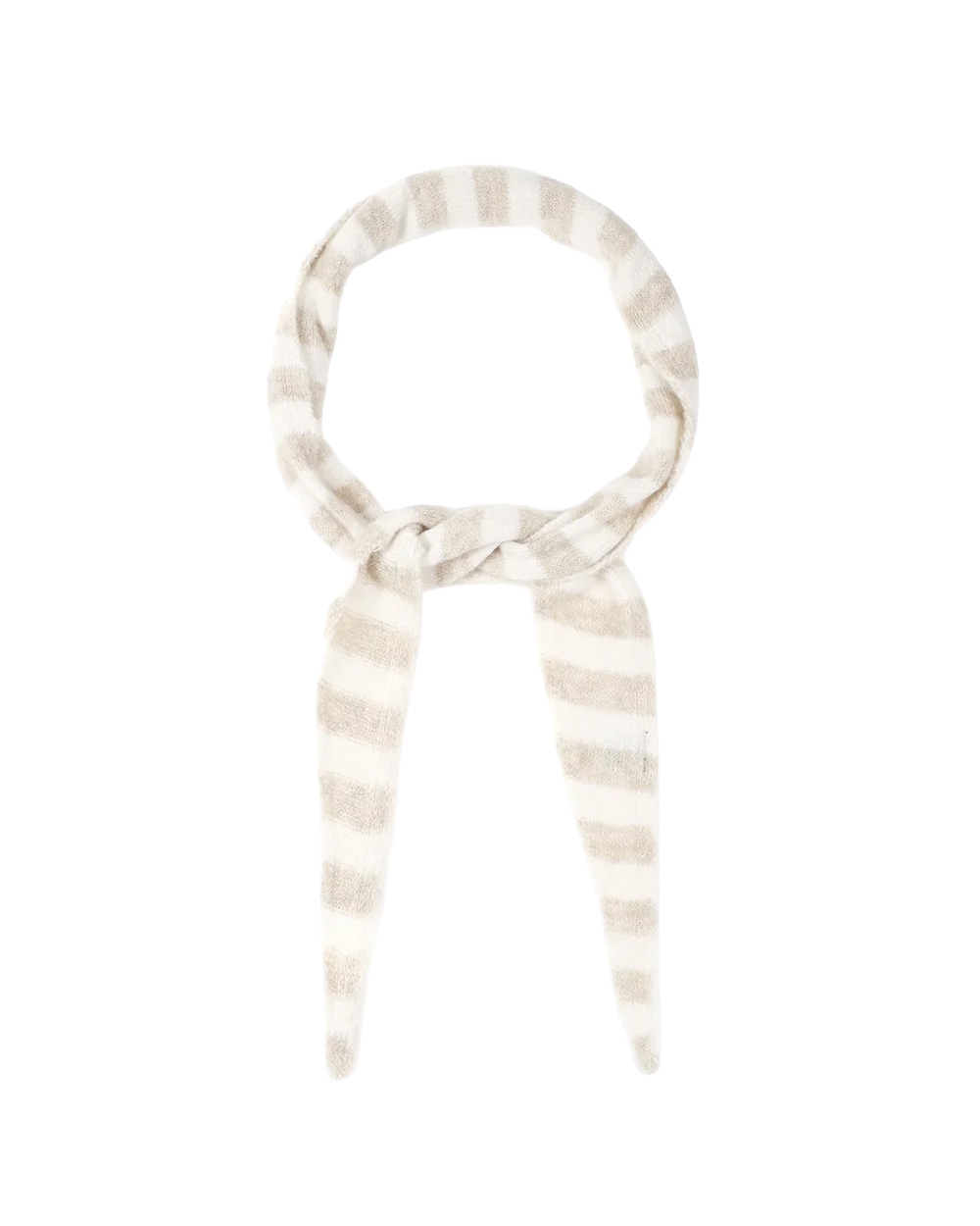 GESTREEPTE TRIANGLE SJAAL BEIGE ECRU