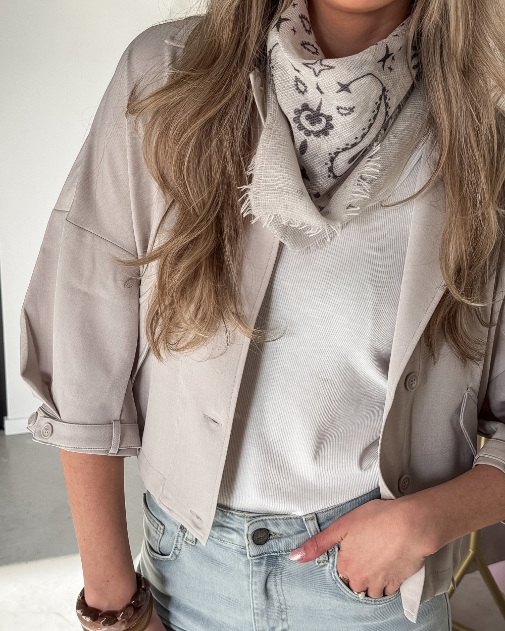 SJAAL FEE PAISLEY PRINT BEIGE