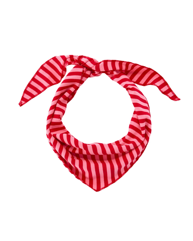 GESTREEPTE TRIANGLE SJAAL ROZE ROOD