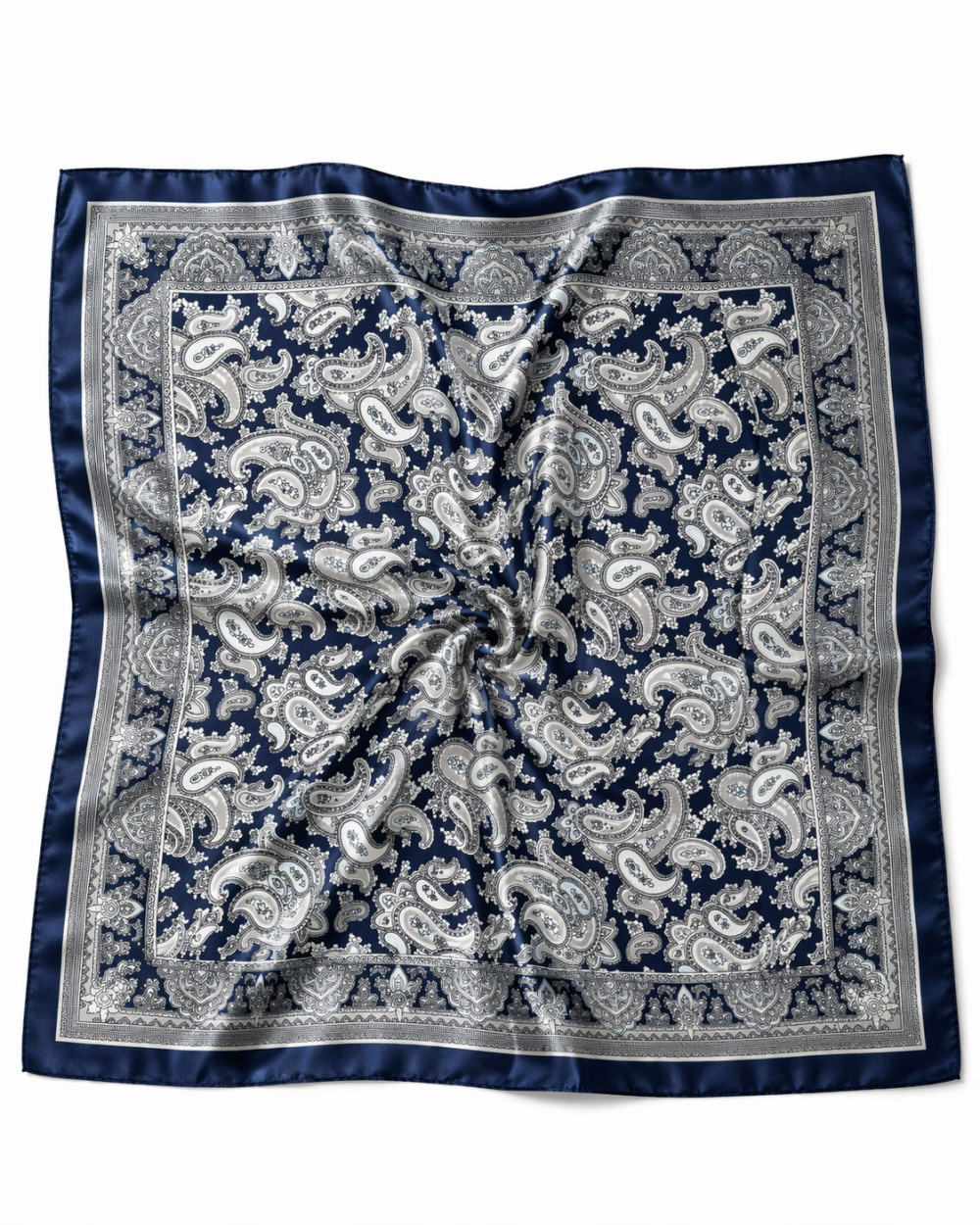 SATIJNEN SJAALTJE DONKER BLAUW