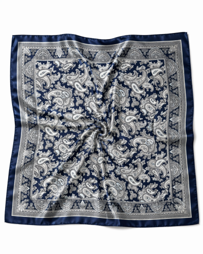 SATIJNEN SJAALTJE DONKER BLAUW