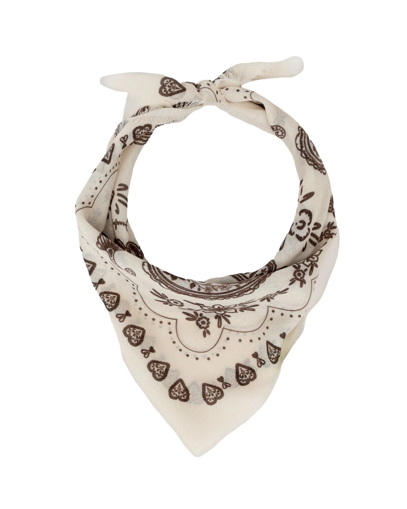BEIGE SJAAL MET BRUINE PAISLEY PRINT