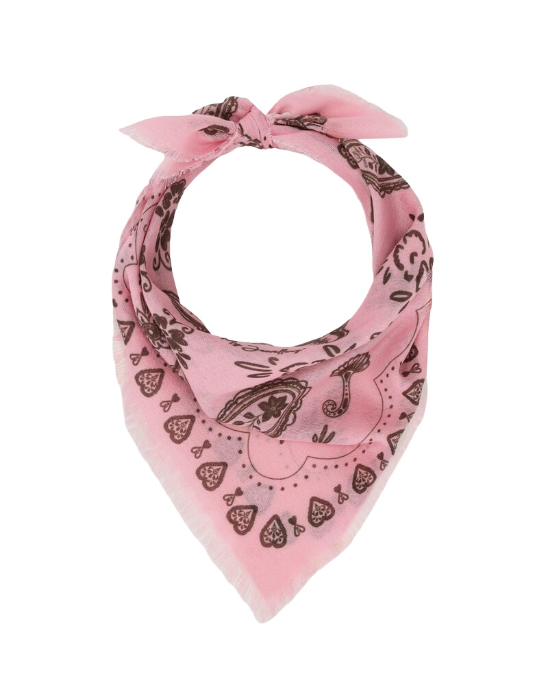 LICHT ROZE SJAAL MET BRUINE PAISLEY PRINT