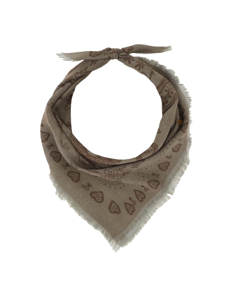 LEGERGROENE SJAAL MET BRUINE PAISLEY PRINT