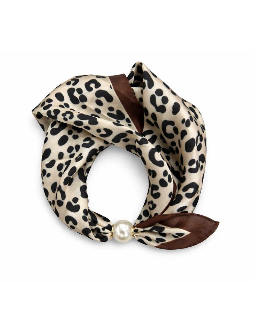 SJAALTJE MET MAGNEETSLUITING LEOPARD BRUIN