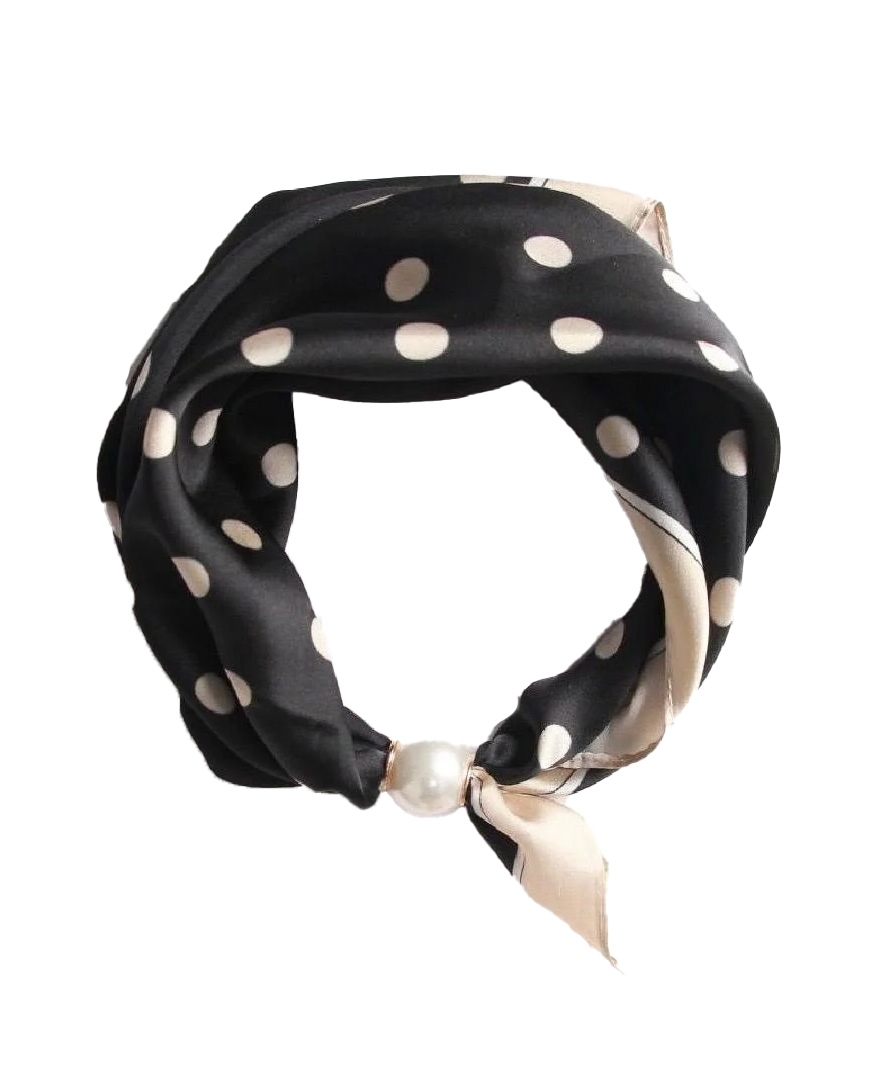 SJAALTJE MET MAGNEETSLUITING POLKADOT ZWART