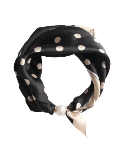 SJAALTJE MET MAGNEETSLUITING POLKADOT ZWART