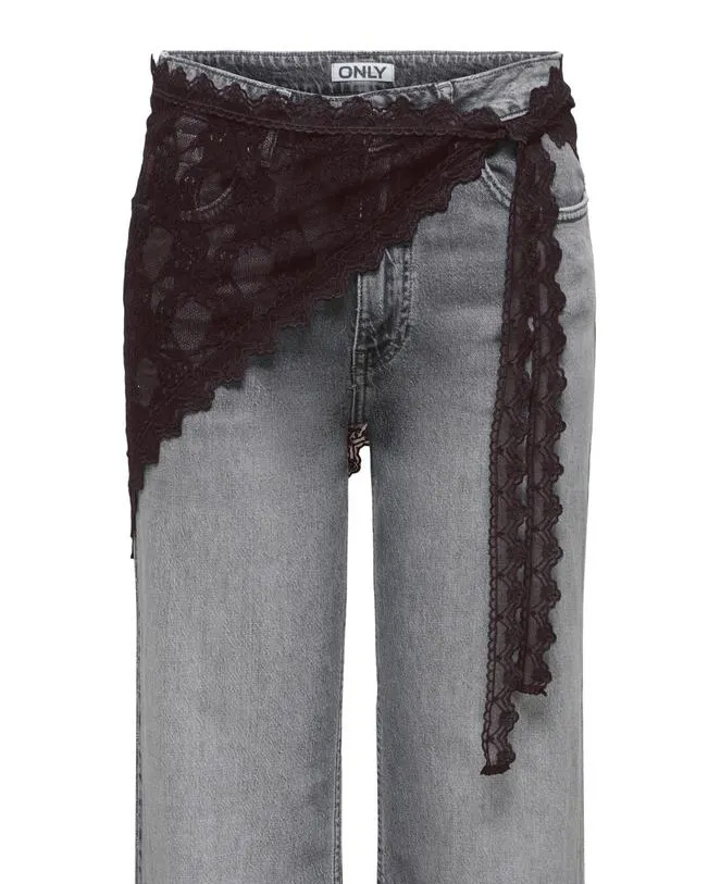 LACE SCARF DONKER BRUIN