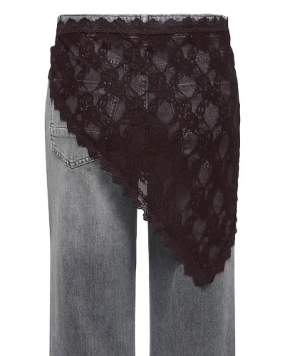 LACE SCARF DONKER BRUIN